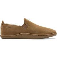 Clarks Men Home Mocc Slipper Tan Suede Slippers,Slip Ons in Brown | Size: 11-Standard Fit