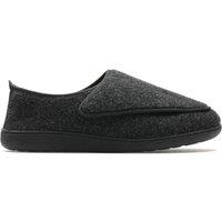 Clarks Men King Riptape Slipper Dark Grey Felt Slippers,Slip Ons | Size: 8-Standard Fit