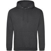 AWDis Men College Hooded Sweatshirt Hoodie in Light Grey | Size: Medium