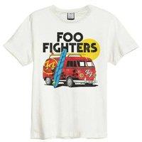 Amplified Men Camper Van Foo Fighters T-Shirt in White | Size: Medium
