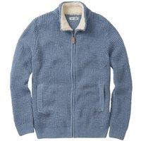 Cotton Traders Men Sherpa Trim Cardigan in Pale Blue | Size: X-Small