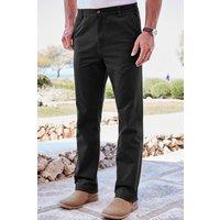 Cotton Traders Men Flat Front Comfort Trousers in Black | Size: 40S