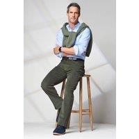 Cotton Traders Men Stretch Cord Jeans in Dark Green | Size: 46R