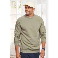 Cotton Traders Men Cotton Crew Neck Sweatshirt in Green | Size: X-Large