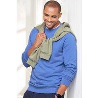 Cotton Traders Men Cotton Crew Neck Sweatshirt in Mid Blue | Size: 3X-Large