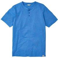 Cotton Traders Men Grandad T-Shirt in Mid Blue | Size: 5X-Large
