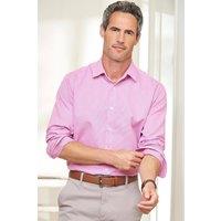 Cotton Traders Men Long Sleeve Luxury Birdseye Shirt in Bright Pink | Size: X-Large