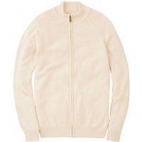 Cotton Traders Men Cotton Zip Through Cardigan in Nude | Size: Medium