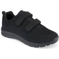 Cotton Traders Men Memorylite Adjustable Trainers in Black | Size: 11