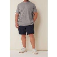 BadRhino Men Elasticated Waist Chino Shorts in Mid Navy | Size: large