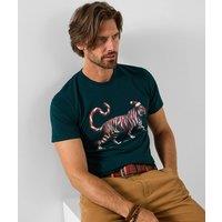 Joe Browns Men Candy Cane Tiger T-Shirt in Green | Size: Medium