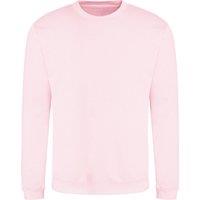 AWDis Just Hoods Crew Neck Plain Sweatshirt (280 GSM) in Baby Pink | Size: 5X-Large
