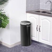 HOMCOM Automatic Hand Sensor Dustbin Kitchen Waste Bin Rubbish Can in Black | Size: Small