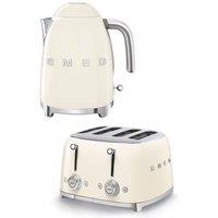 Smeg TSF03, KLF03 4-Slice Toaster & Kettle Set in Cream