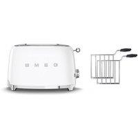 Smeg TSF01, TSSR01 2 Slice Toaster with 2-Sandwich Racks Set in White