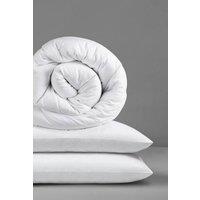 Slumberdown Cosy Nights All Seasons Combi 15 Tog (4.5+10.5 tog) Duvet With 2 Medium Support Pillows in White | Size: Double