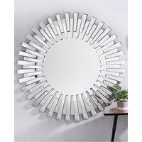 FurnitureboxUK Starburst Medium 80cm 3D Silver Round Sunburst Modern Hallway Bedroom Dining And Living Room Mirror