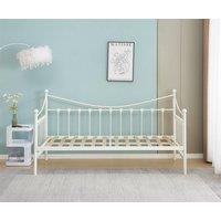 KOSY KOALA Daybed Without Trundle White 3ft Single Bed with 1 Mattress Metal Bedroom Living Room