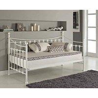 KOSY KOALA Daybed With Pull Out Trundle White 3ft Single Bed with 1 Mattress Metal Guest Room Bedroom Living Room