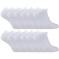 Sock Snob Men Cotton Low Cut Trainer Socks in White | Size: 12-14