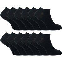 Sock Snob Men Cotton Low Cut Trainer Socks in Black | Size: 12-14