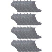 Sock Snob Men 24 Pack Multipack Cotton Trainer Socks in Grey | Size: 6-11