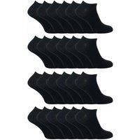 Sock Snob Men 24 Pack Multipack Cotton Trainer Socks in Black | Size: 12-14