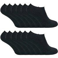 Sock Snob Men 12 Pairs Thermal Winter Invisible Low Cut Trainer Socks in Black | Size: 6-11