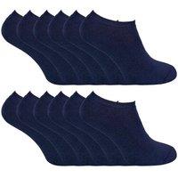 Sock Snob Men 12 Pairs Thermal Winter Invisible Low Cut Trainer Socks in Navy | Size: 6-11