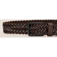 Oswin Hyde Men Milo Leather Braided Belt in Brown | Size: 40