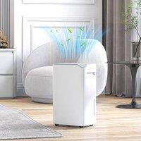 HOMCOM 20L/Day Small Dehumidifier for Home Damp Laundry, with 24H Timer in White