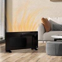 HOMCOM Electric Convector Heater, Quiet Space Heater with LED Display, Black