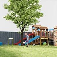 HOMCOM Two Football Goal Nets, Football Equipment w/ Carry Bag, Yellow