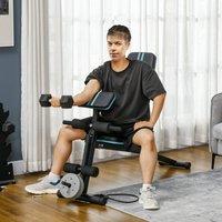 HOMCOM Foldable Dumbbell Bench Weight Training Fitness 7 Incline Adjustable in Blue