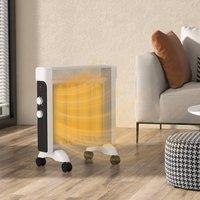 HOMCOM 2000W Panel Heater, Electric Space Heater for Home, White