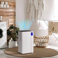 HOMCOM 12L Dehumidifier with Filter, Auto Defrost, Children Lock, for Home in White