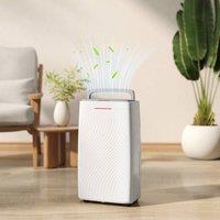 HOMCOM 16L Dehumidifier with Filter, 5.5L Water Tank, Auto Defrost, Timer in White