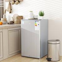 HOMCOM 91L Freestanding Under Counter Fridge with Lock Grey in Silver