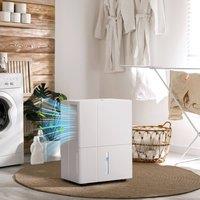 HOMCOM 30L Dehumidifier with Filter, Auto Defrost, for Home Laundry Drying in White