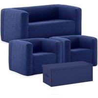 Wave Spas Wave Inflatable Lounge Chair & Double Sofa Set in Navy