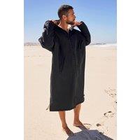 Mountain Warehouse Men 'Tidal' Waterproof Windproof Changing Robe Borg Lined Poncho Towel in Black | Size: Small