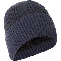 Mountain Warehouse Men Warm and Cosy Lightweight Fur Lined Comfortable Classic Ribbed Beanie in Navy