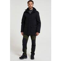 Mountain Warehouse Men 'Ranger' Water Resistant Winter Padded Parka Jacket in Black | Size: Medium