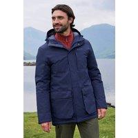 Mountain Warehouse Men 'Jet Extreme' Water Resistant Warm and Cosy Breathable Down Parka in Navy | Size: 3X-Large