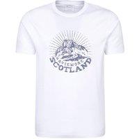 Mountain Warehouse Men 'Circle Mountain' Lightweight Cotton T-Shirt Casual Short Sleeve Top in White | Size: 2X-large