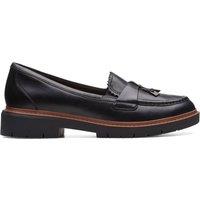 Clarks Women Westlynn Bella Black Leather Loafers | Size: 3.5-Standard Fit