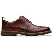 Clarks Men Aldwin Limit Brogue Mid Tan Leather Lace Up,Brogues in Brown | Size: 6-Standard Fit