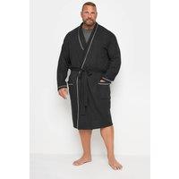 BadRhino Men Cuffed Sleeve Jersey Robe in Black | Size: 2X-large