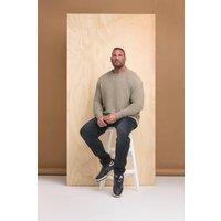 BadRhino Men Crew Neck Knitted Jumper in Yellow | Size: 3X-Large