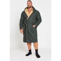 BadRhino Men Borg Lined Dressing Gown in Grey | Size: 2X-large